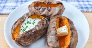 cach nuong khoai lang bang noi chien khong dau