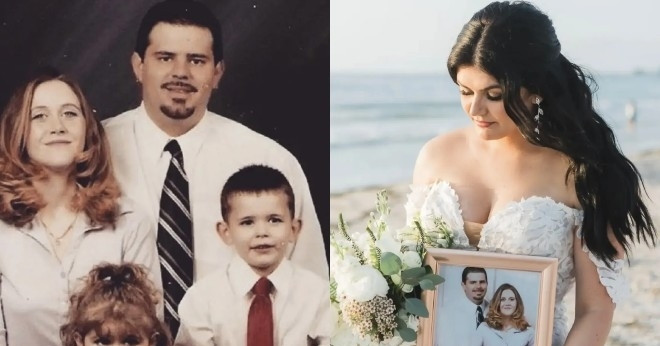 co dau mang theo anh bo me da mat vao le duong gay xuc dong 134