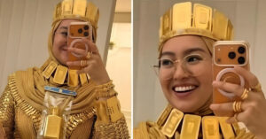 Cô dâu 'phủ' vàng từ đầu đến chân ở Dubai gây tranh cãi 1 co dau phu vang tu dau den chan o dubai gay tranh cai 2729