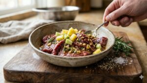 dung bo mieng thit dai meo lam mem lai chi trong 15 phut cuc don gian 221455