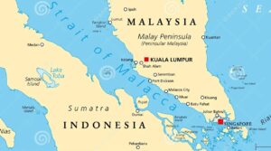 eo bien Malacca nam giua Indonesia Malaysia Singapore dreamstime