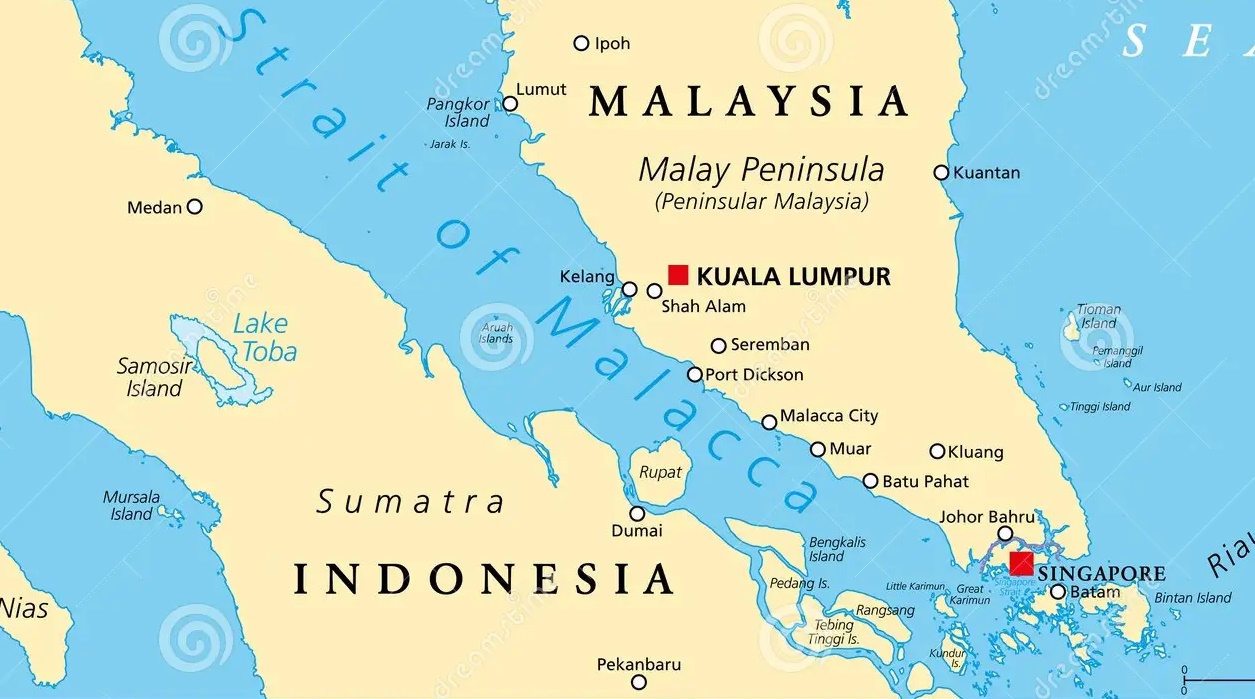 eo bien Malacca nam giua Indonesia Malaysia Singapore dreamstime