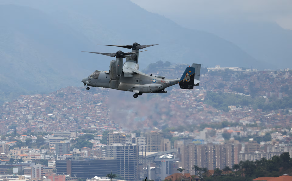 may bay mv 22b osprey cua thuy quan luc chien my trong mot cuoc tap tran quan su tai caracas venezue