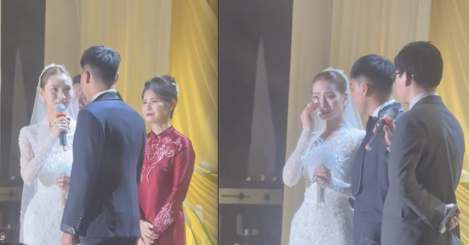 mc huyen trang vtv khoc nhu mua khi nhan qua cua chong duc huy trong dam cuoi 1940