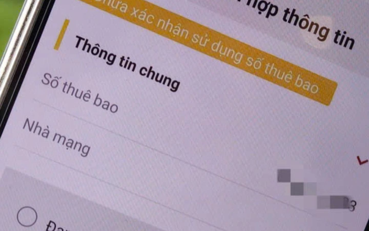 nguoi dung bi khoa sim vi chua xac thuc