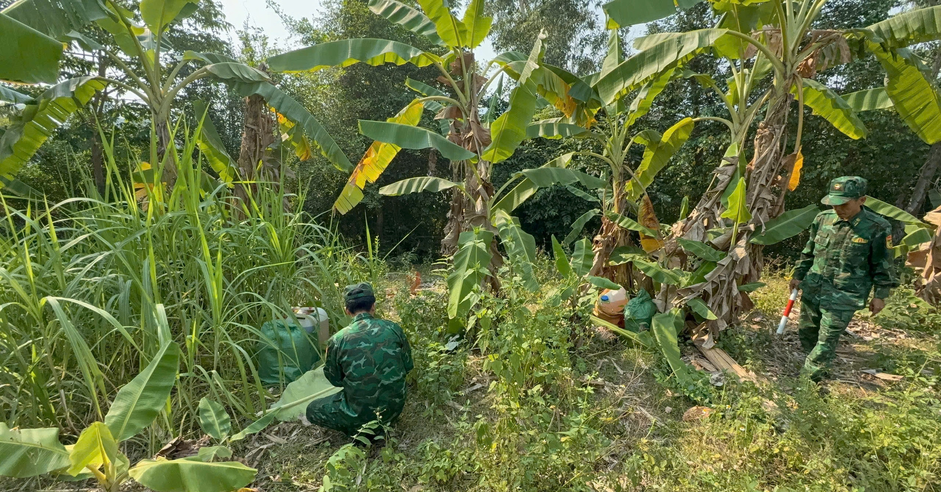 nhung chiec thung an khuat duoi goc cay he lo duong day buon lau qua bien gioi 991