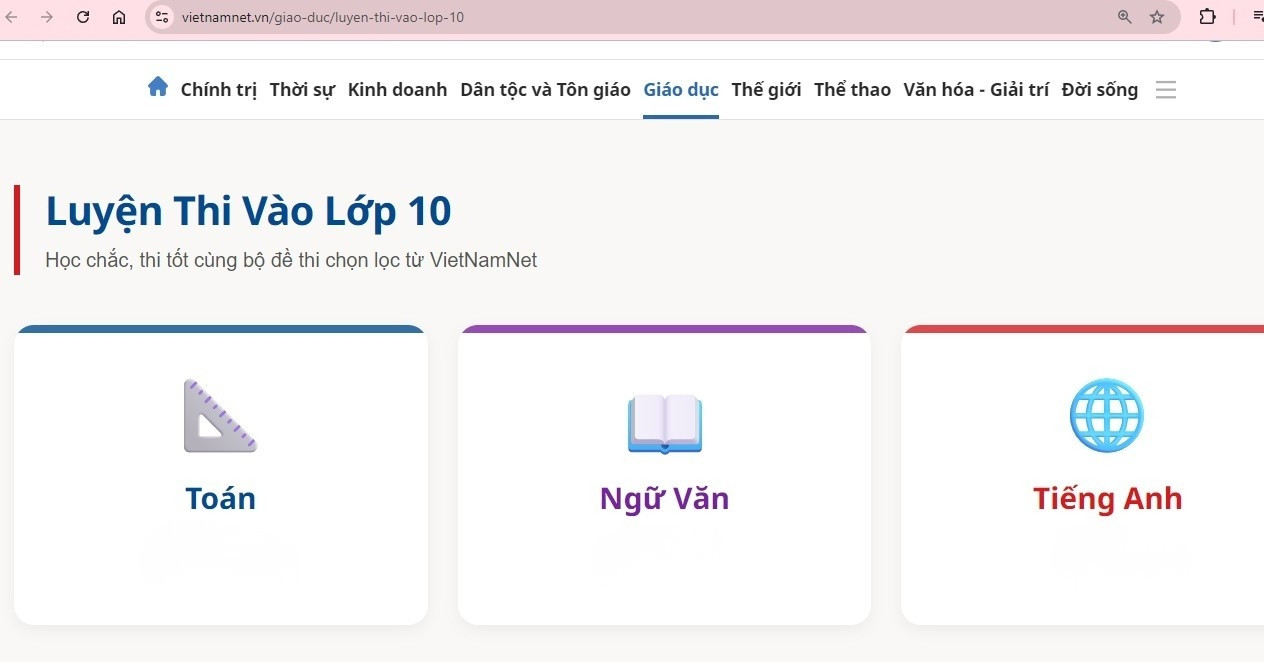 ra mat chuyen trang luyen thi tren vietnamnet 1459