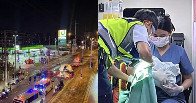 tac duong nguoi phu nu sinh con ngay tai cay xang 763