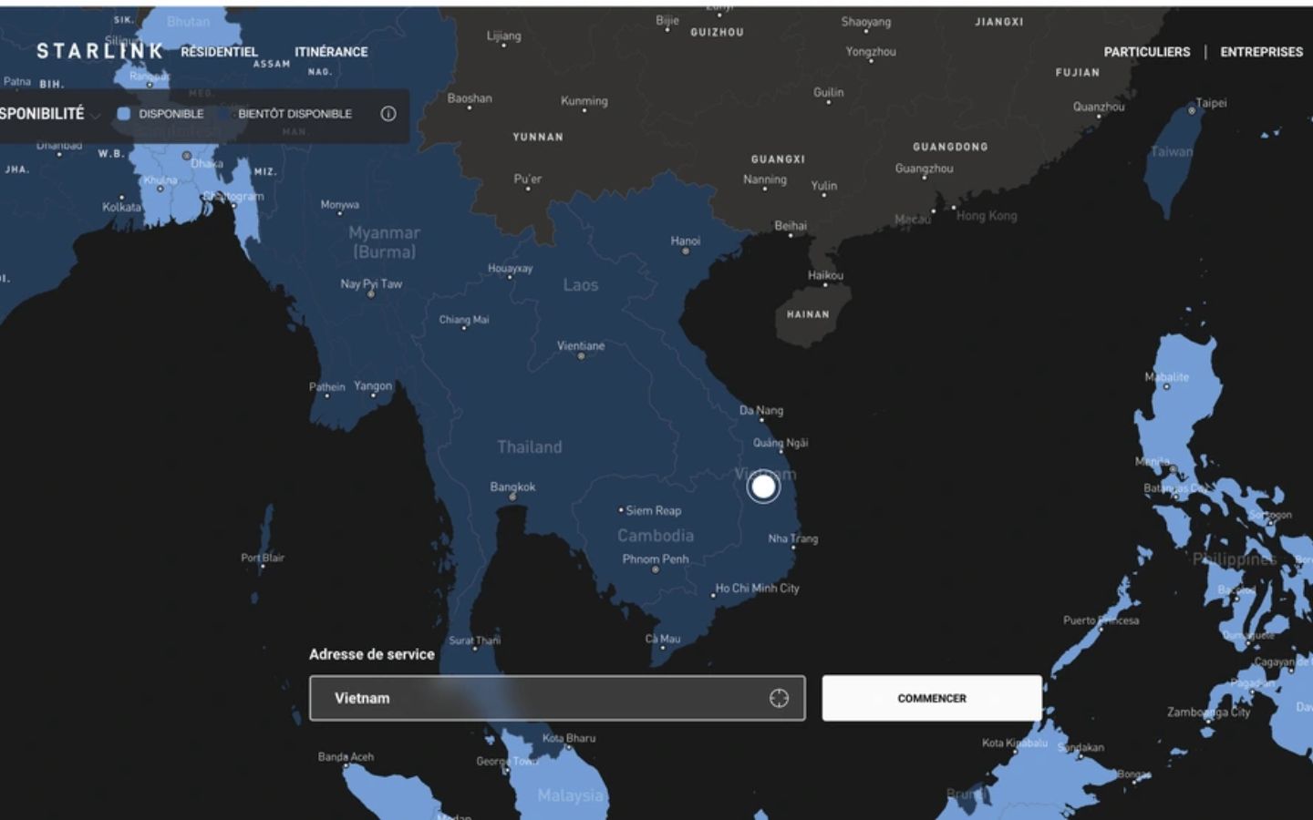 tram mat dat starlink viet nam lo dien tren ban do ve tinh
