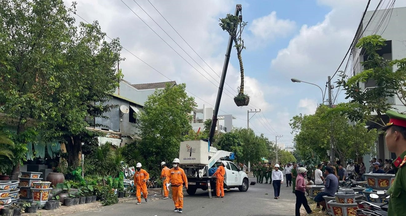 xe tai cau vuong day dien o lam dong tai xe bi dien giat tu vong 1065